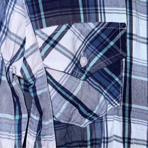 RAILS CARMEN RAYON Blue PLAID BUTTON DOWN SHIRT XS - Picture 10 of 13